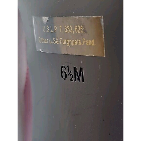 GUESS Burgundy Suede Open Toe Patent Leather Lace-Up Back 4.5 In Heel WMN SZ 6.5 - Picture 8 of 9